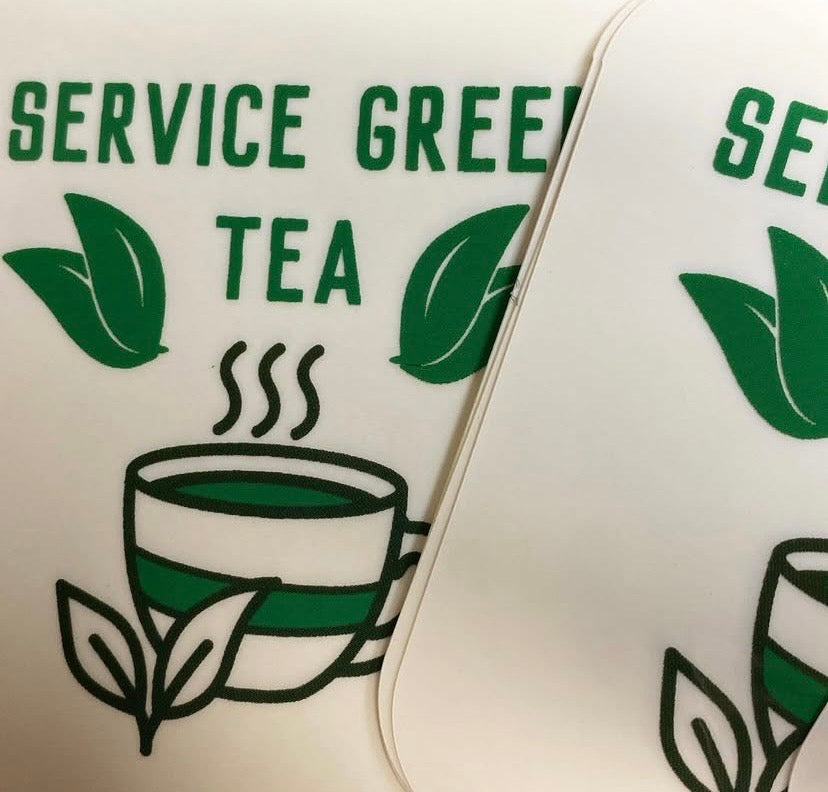 Service Dog Tea stickers clear