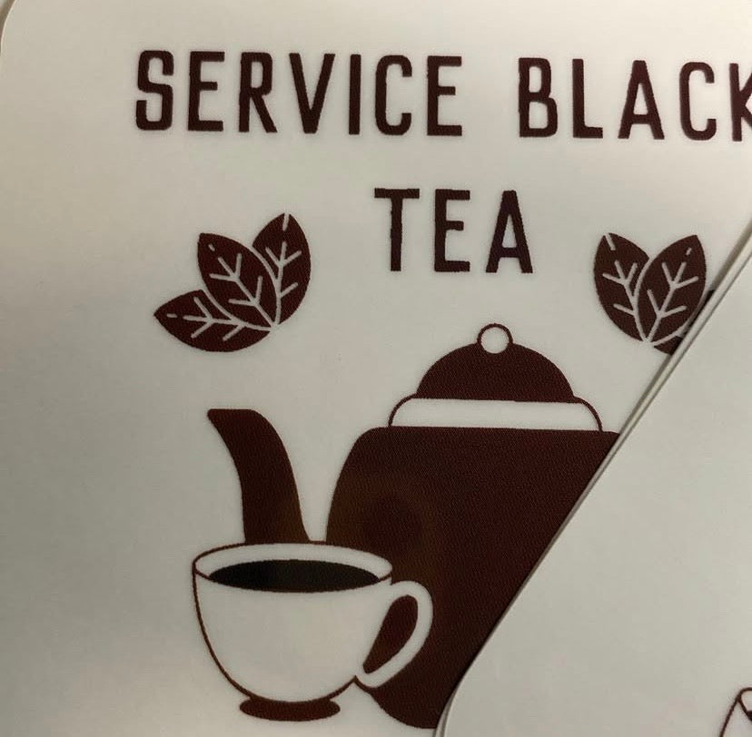 Service Dog Tea stickers clear