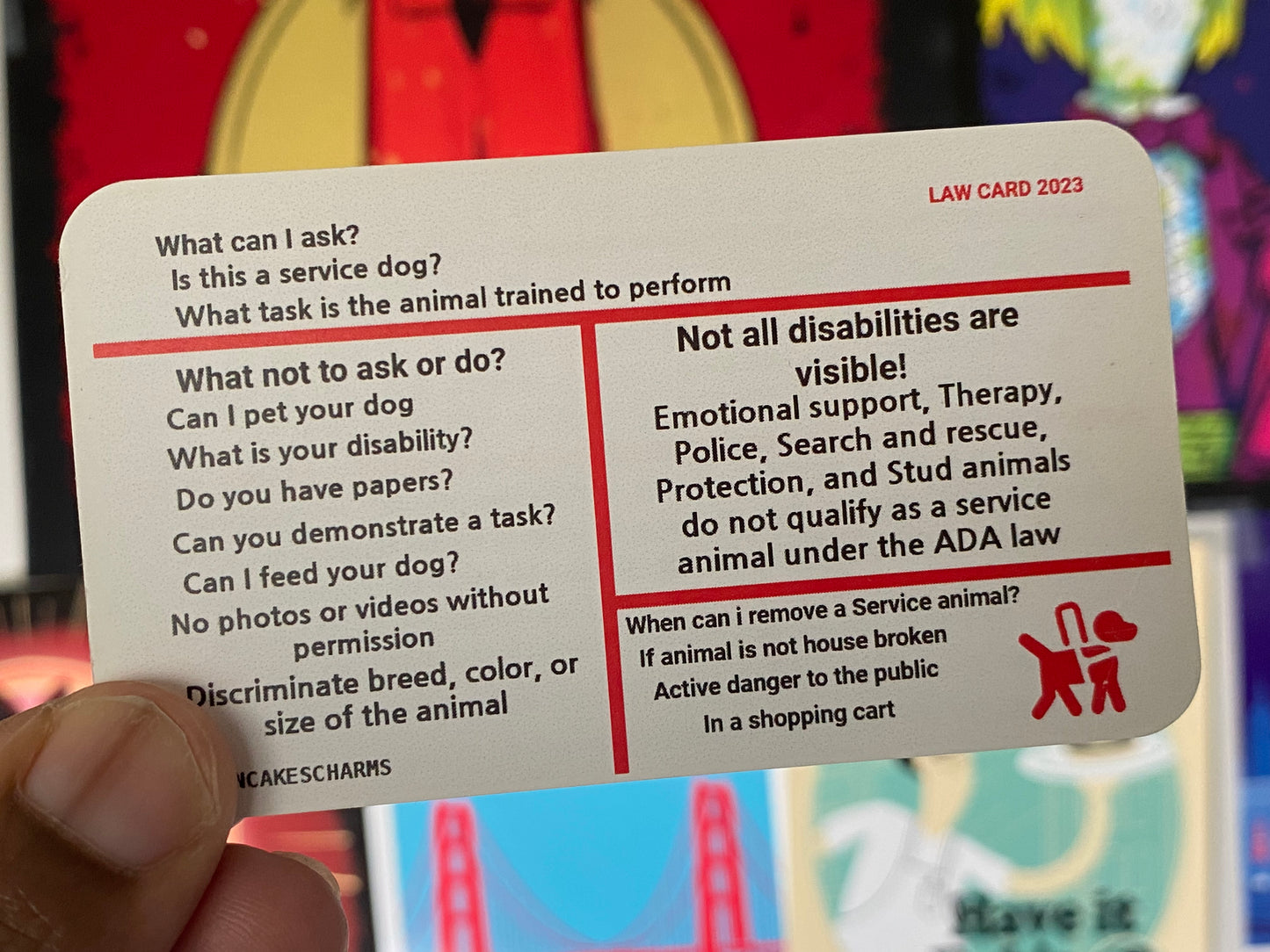 ADA Law Cards For Service Dogs