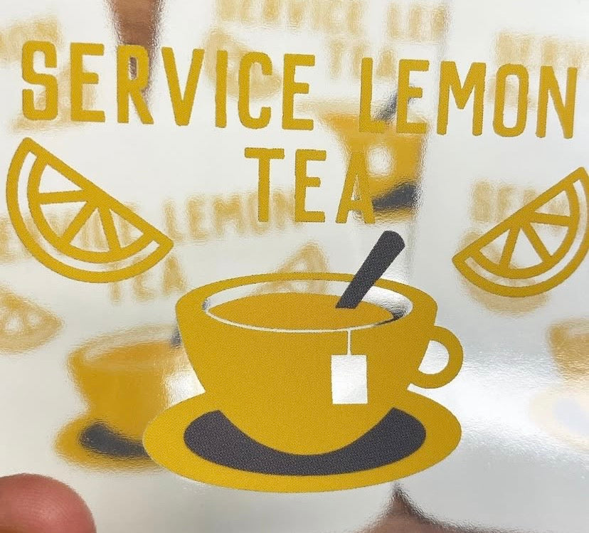 Service Dog Tea stickers clear