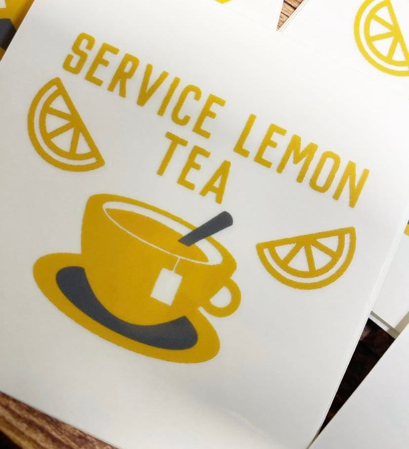 Service Dog Tea stickers clear