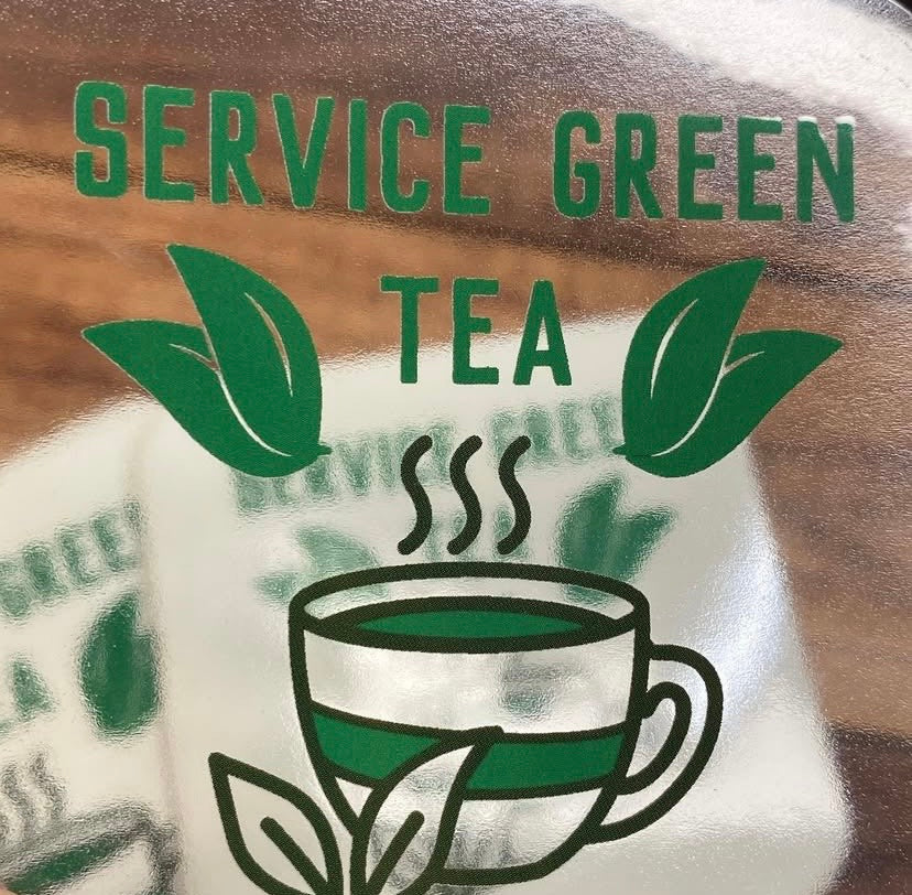 Service Dog Tea stickers clear