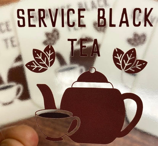 Service Dog Tea stickers clear