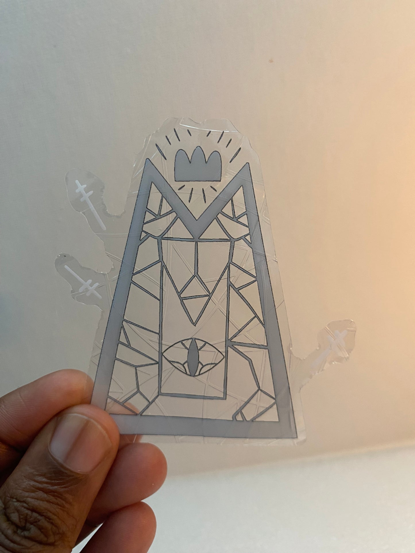 Lambs Glass Window Holo Broken Glass Cling Sticker