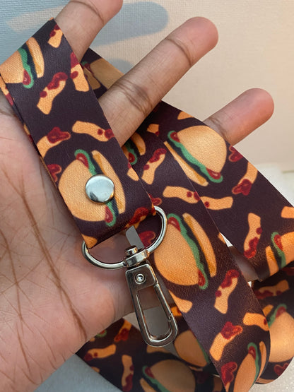 Burger and Fries Lanyard