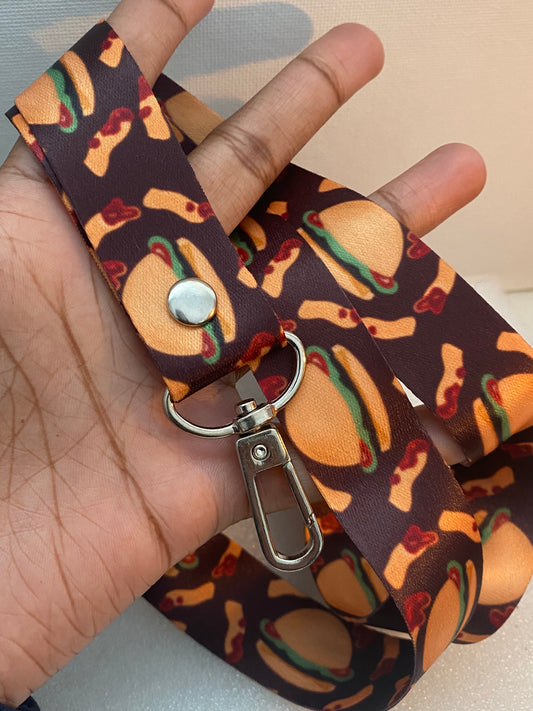Burger and Fries Lanyard