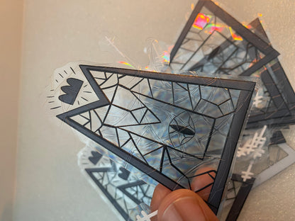 Lambs Glass Window Holo Broken Glass Cling Sticker