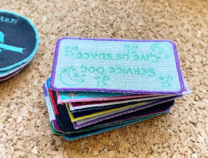 Service dog Give us Space- custom color patch