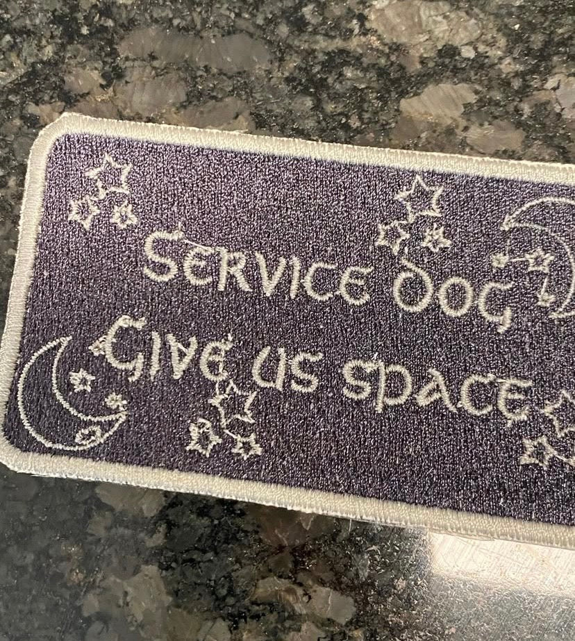 Service dog Give us Space- custom color patch