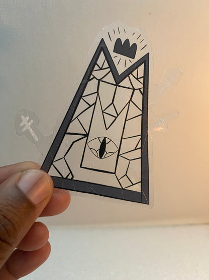 Lambs Glass Window Holo Broken Glass Cling Sticker