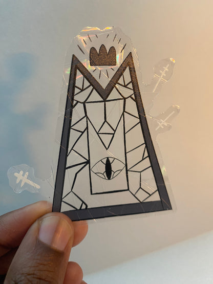 Lambs Glass Window Holo Broken Glass Cling Sticker