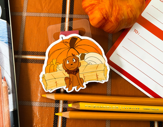 Pumpkin Dog Sticker