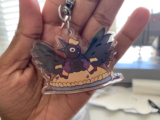 Magpie Charm Keychain